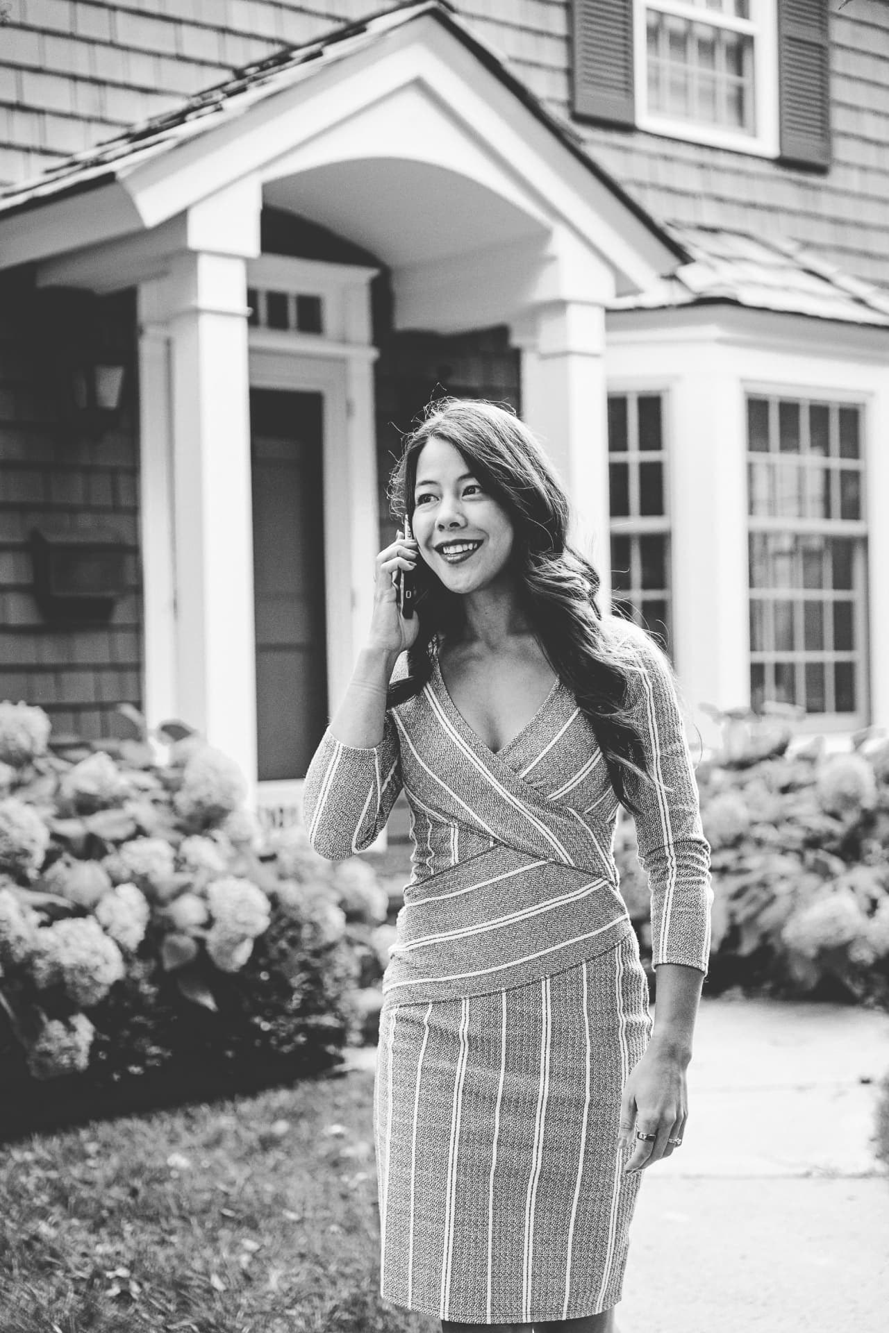 Katy Norman outside a home